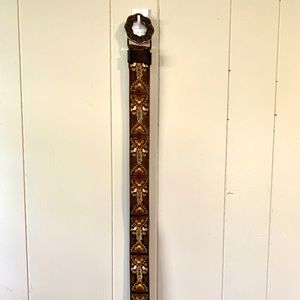 Lucky Brand Bohemian Embroidered Brown Belt